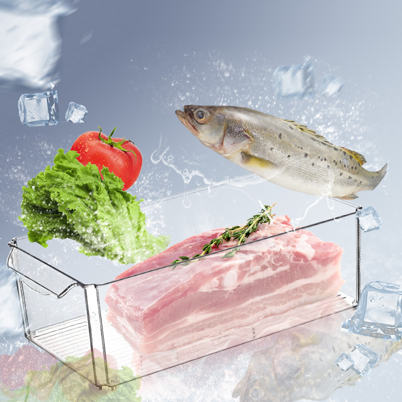 Refrigerator storage box, PET plastic transparent seven-piece set, freezer draining and fresh-keeping box, household refrigerator storage pic 6