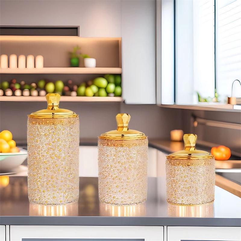 密封罐食品级塑料轻奢透明烫金糖果零食储物罐五谷杂粮跨境现货详情11