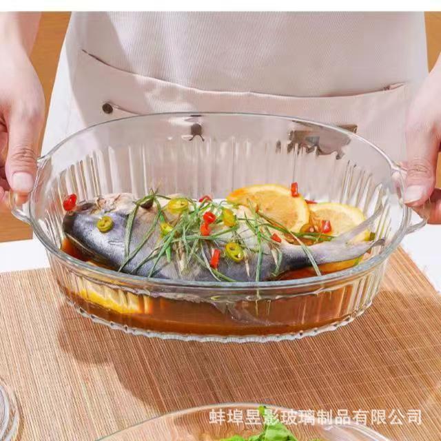 家用椭圆形透明竖纹高硼硅玻璃加厚大容量带盖砂锅煲厨房用品汤煲详情6