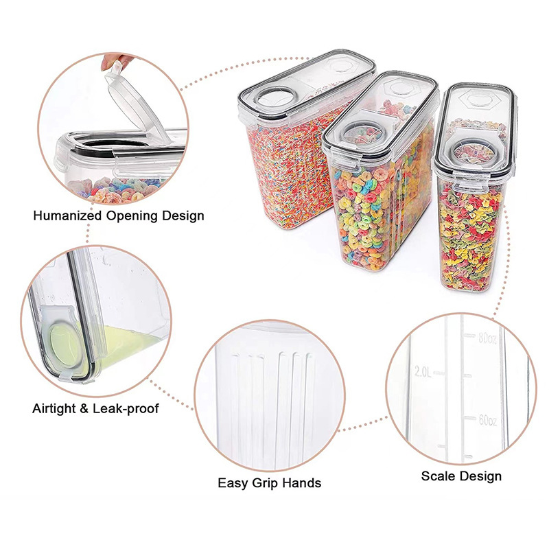 厨房储物罐食品密封保鲜防潮米桶罐五谷杂粮透明PP2.5L零食收纳罐详情4