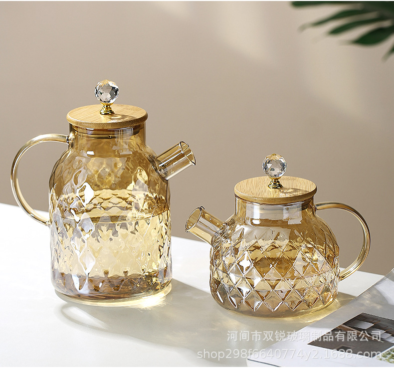 High borosilicate heat-resistant and cold-resistant water kettle, large-capacity cooling water kettle, household teapot, juice and beverage teapot, light luxury Lanling teapot pic 17
