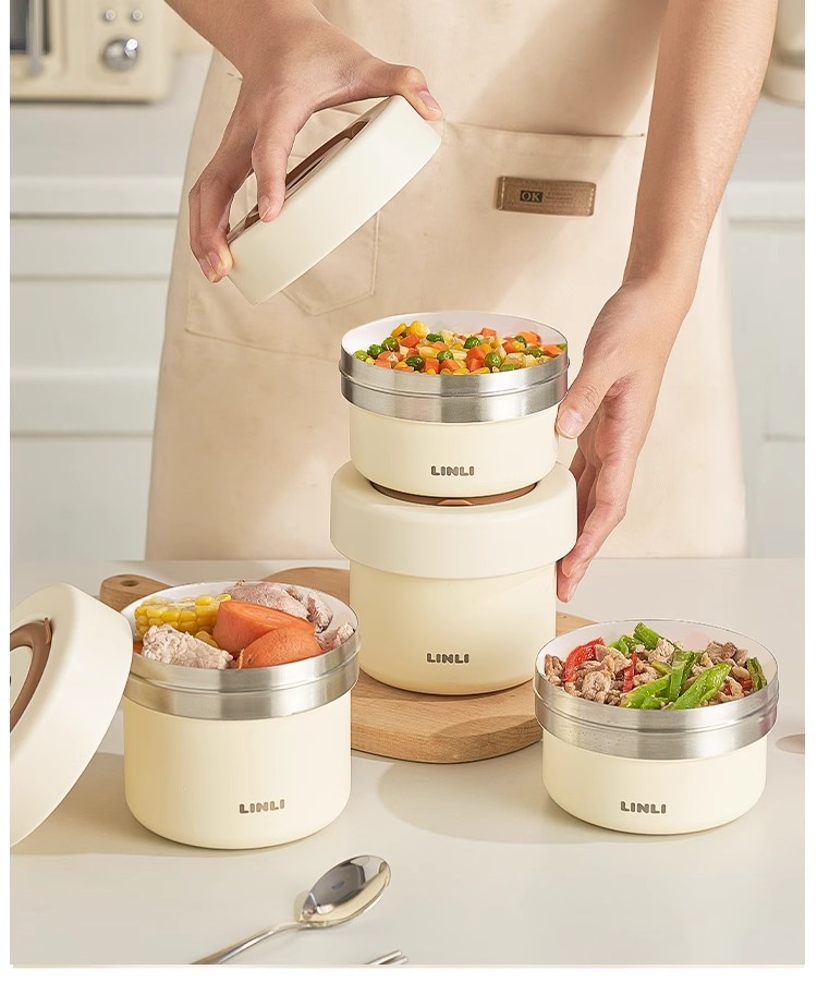 真陶瓷超长保温饭盒袋便携2025新款上班族学生专用带盖密封便当盒不锈钢饭盒详情7