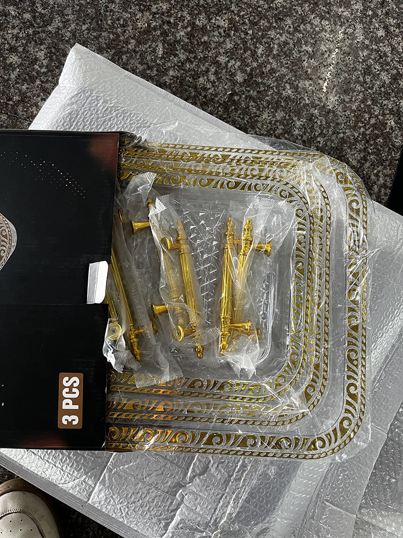 茶盘水果盘家用长方形托盘点心餐盘烫金收纳甜品蛋糕跨境直供工厂详情7