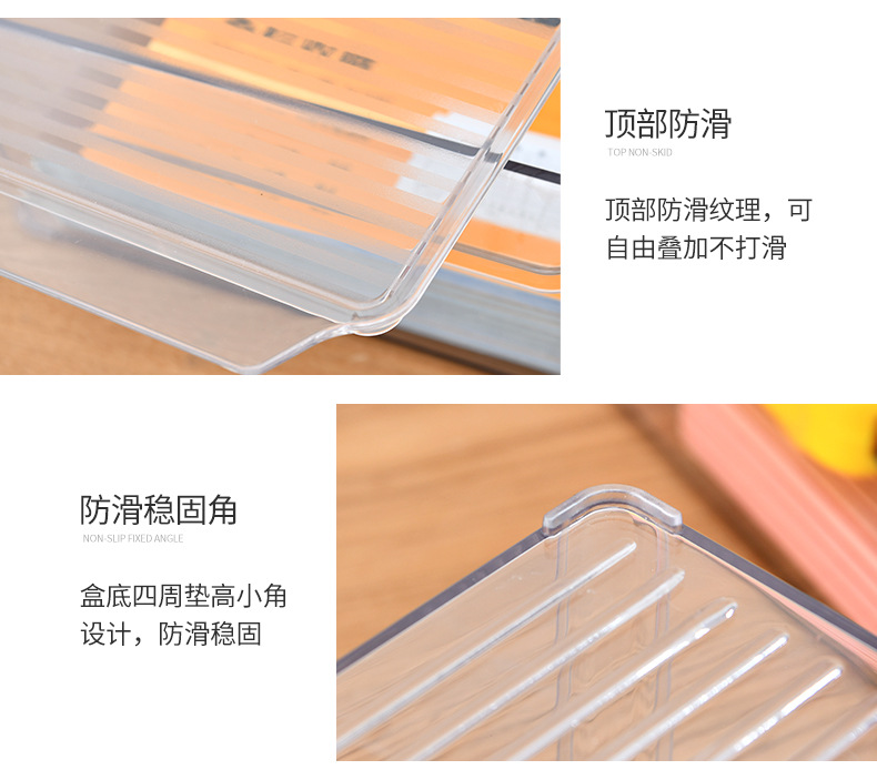 Transparent PET food-grade office file desktop storage box, kitchen fruit and vegetable storage box, household refrigerator storage box pic 7