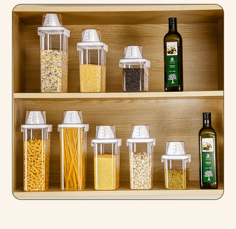 Kitchen grain storage jars, five-grain storage jars, transparent rice buckets, flour jars, plastic sealed jars, storage boxes pic 10