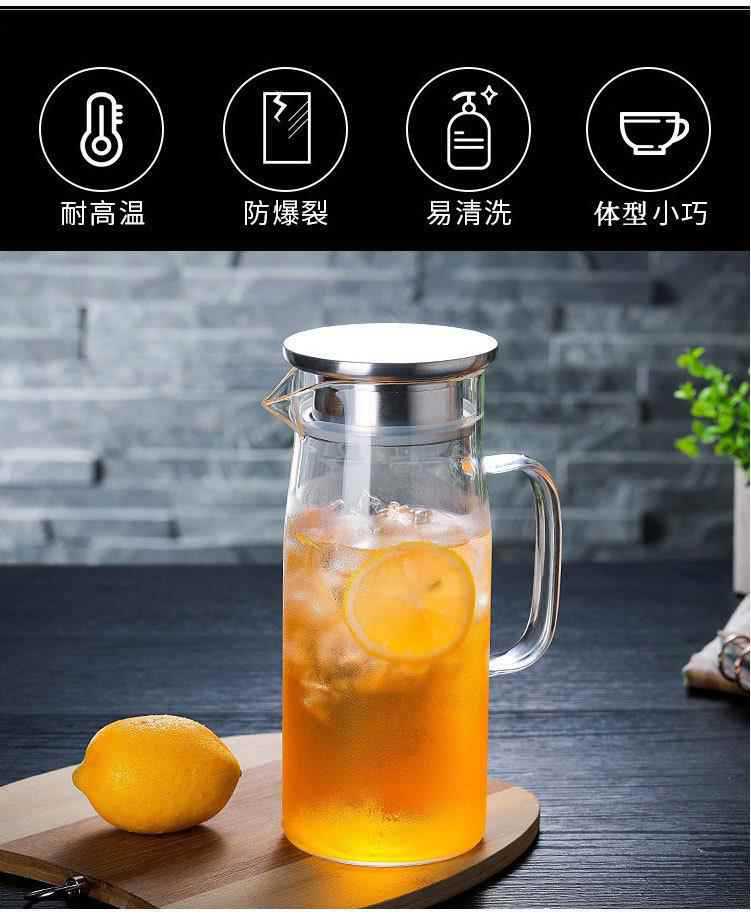 High borosilicate glass straight body water bottle for cooling boiled water, large-capacity transparent glass juice cold water bottle for office pic 13