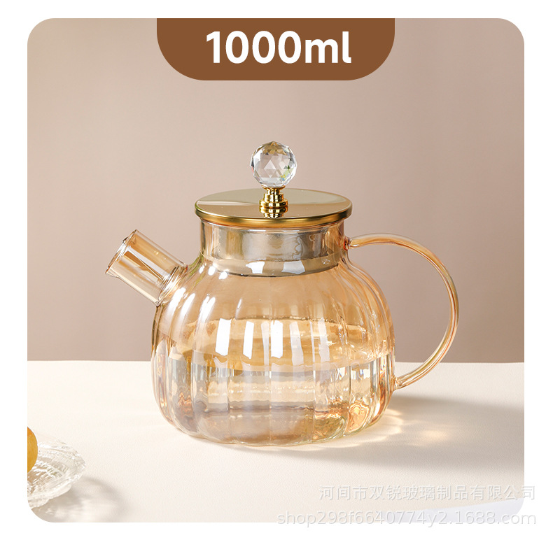 Cold water bottle glass high-temperature resistant household large-capacity tea brewing set, plain water cup, heat-resistant teapot, hot water bottle pic 10