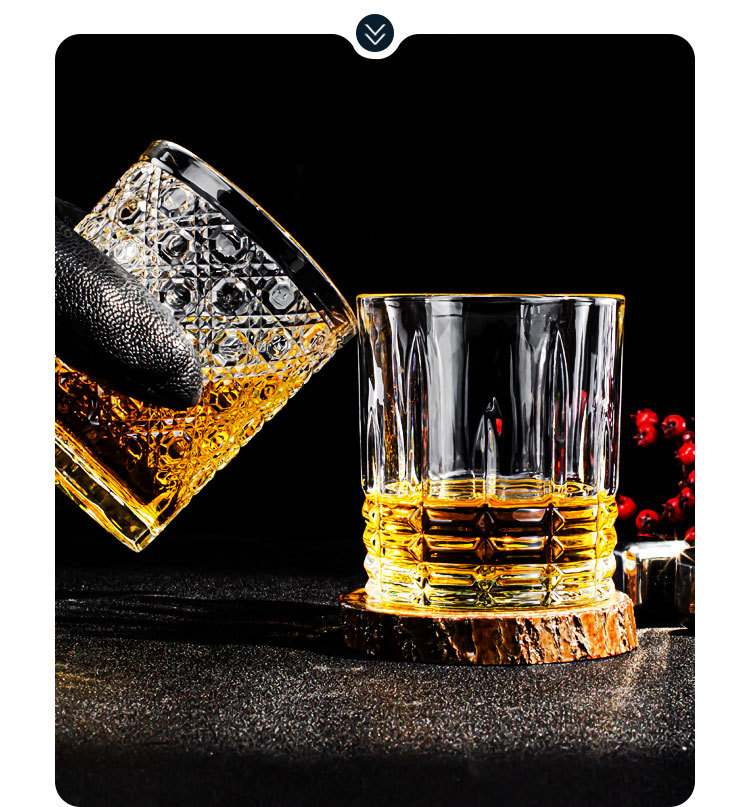 Wholesale of creative whisky wine glasses, carved glass wine glasses, high-end appearance wine glasses, light luxury red wine glasses and beer glasses pic 14