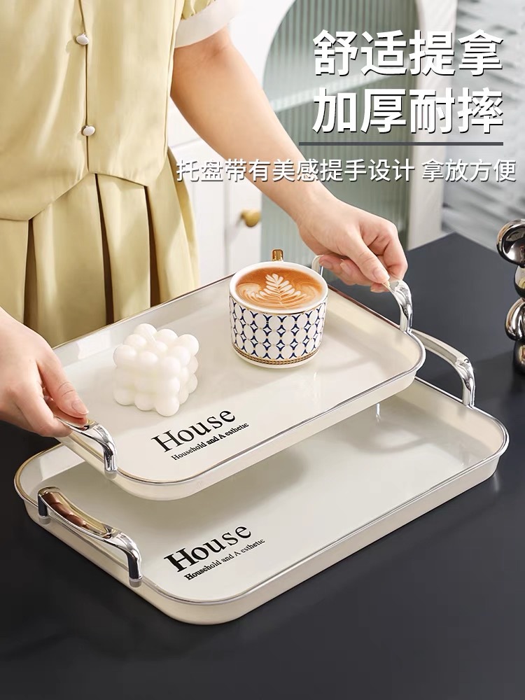 果盘跨境直供外贸托盘三件套塑料PET方形圆形椭圆形家用商用托盘 pic 8