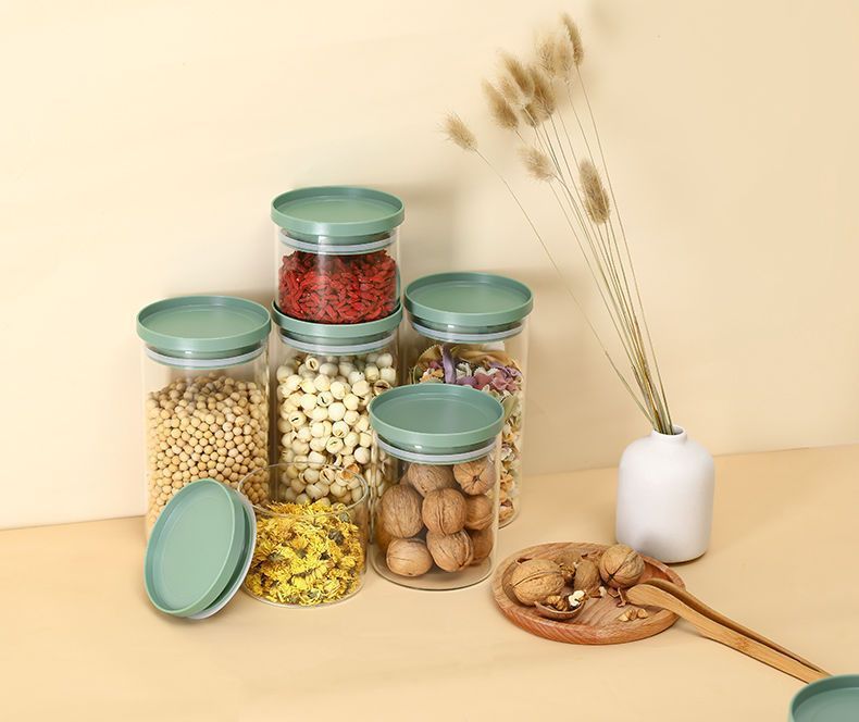 Large glass sealed sugar jar with lid, grain storage box, tea storage jar, snack jar, empty nut jar pic 12