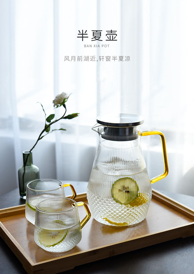 玻璃凉水壶半夏壶套装家用泡茶壶耐高温花茶壶冷泡水果茶跨境热销 pic 1