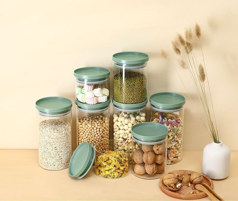 Large glass sealed sugar jar with lid, grain storage box, tea storage jar, snack jar, empty nut jar pic 11