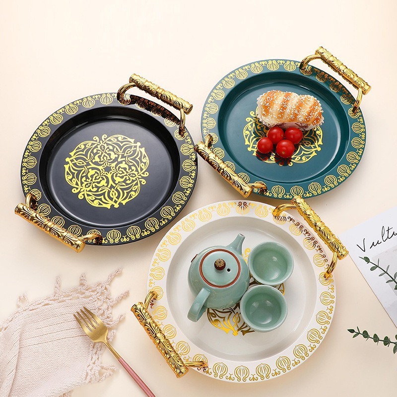 外贸现货轻奢高档水果盘托盘干果糖果盘子餐具pet塑料客厅家用详情4