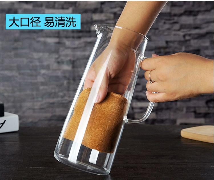 High borosilicate glass straight body water bottle for cooling boiled water, large-capacity transparent glass juice cold water bottle for office pic 6