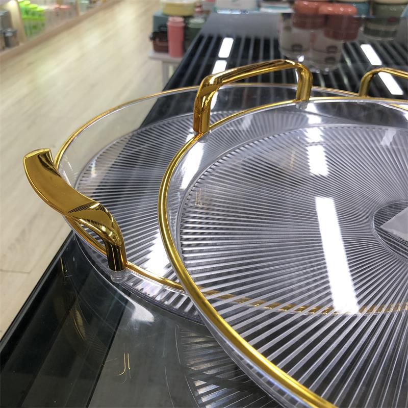 果盘托盘高级pet环保透明水晶酒吧干果小吃碟子盘子塑料拼盘跨境 pic 20