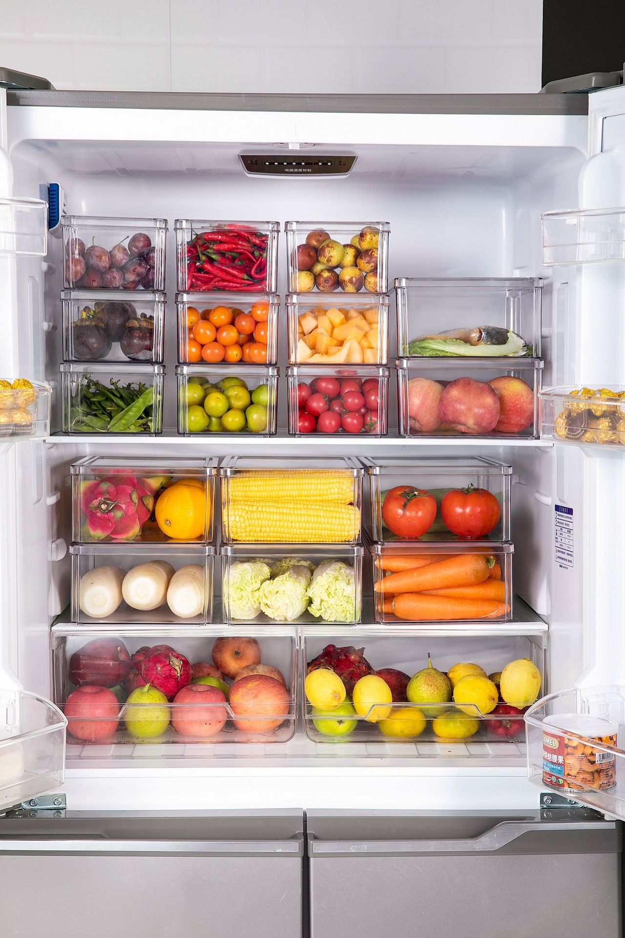Refrigerator storage box, PET plastic transparent seven-piece set, freezer draining and fresh-keeping box, household refrigerator storage pic 1