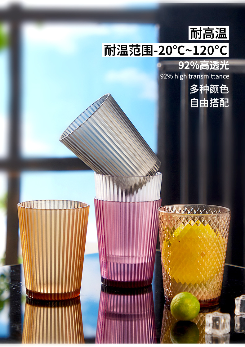 耐高温亚克力杯子商用茶餐厅杯子酒店啤酒杯饭店果汁杯饮料杯塑料详情9