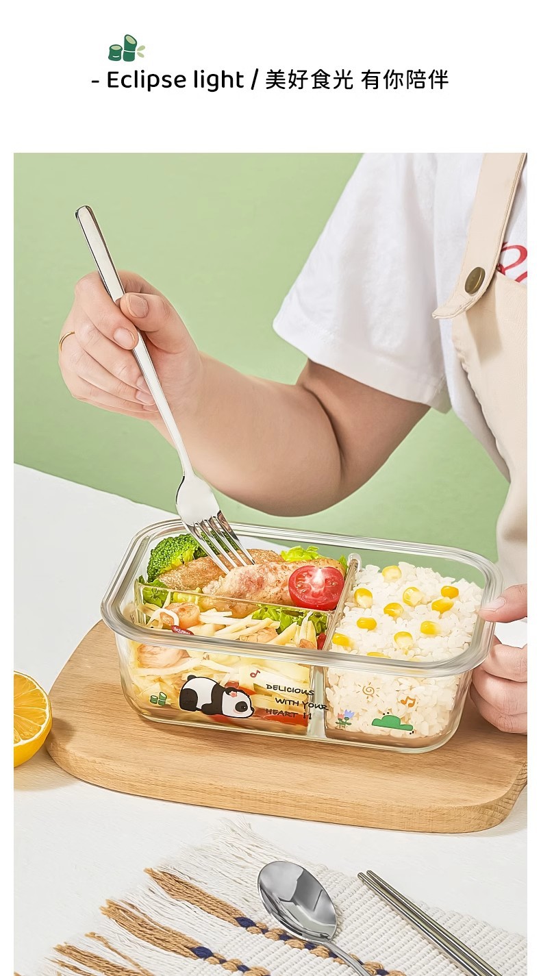 高硼硅玻璃饭盒微波炉加热专用上班族带饭餐盒保鲜盒碗水果便当盒 pic 9