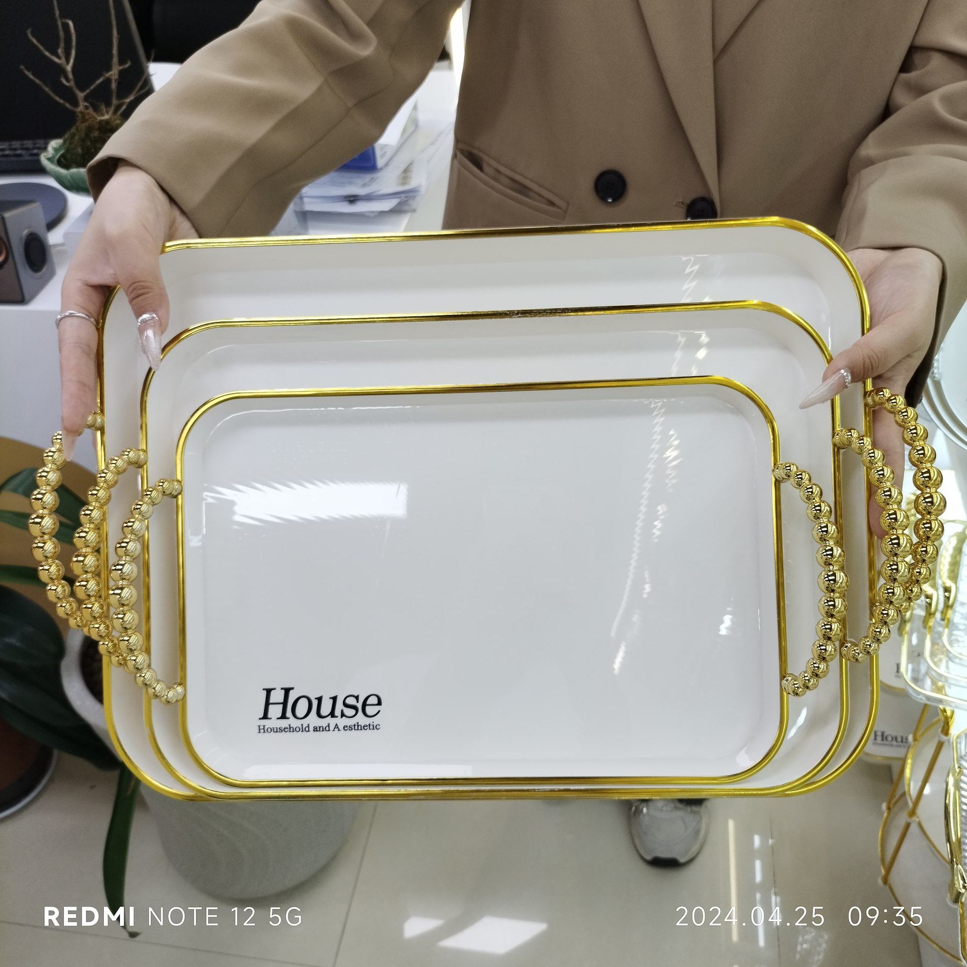 Cross-border catering hotel fruit tray, high-end beverage plate, rectangular and round plastic pet set pic 5