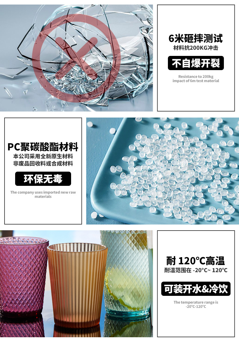 耐高温亚克力杯子商用茶餐厅杯子酒店啤酒杯饭店果汁杯饮料杯塑料详情3