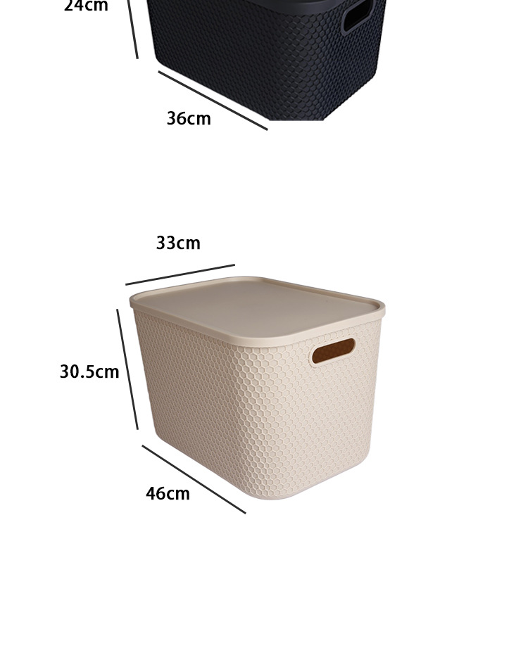 塑料零食收纳箱带盖家用衣服衣物收纳箱子超大号储物整理箱收纳篮详情7