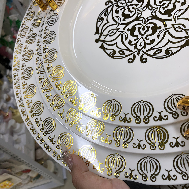 Foreign trade cross-border light luxury high-end tray, fruit plate, dried fruit candy plate, tableware, plastic PET, living room household pic 9