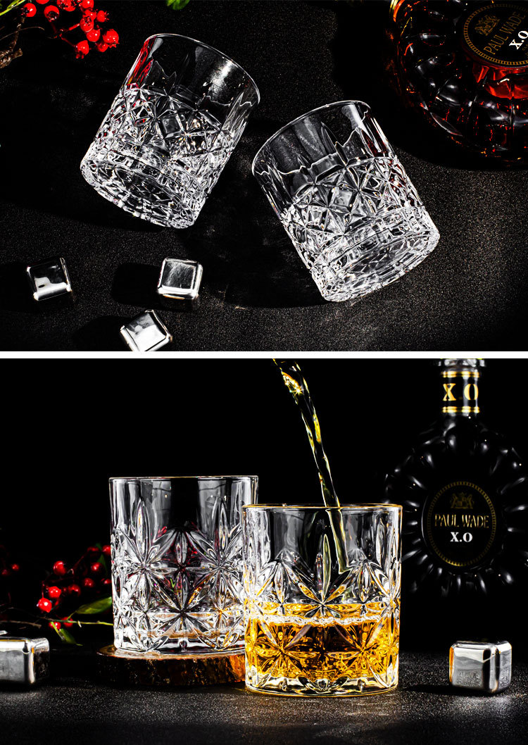 Wholesale of creative whisky wine glasses, carved glass wine glasses, high-end appearance wine glasses, light luxury red wine glasses and beer glasses pic 9