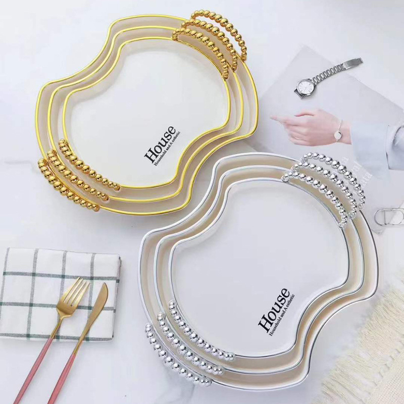 Cross-border catering hotel fruit tray, high-end beverage plate, rectangular and round plastic pet set pic 3