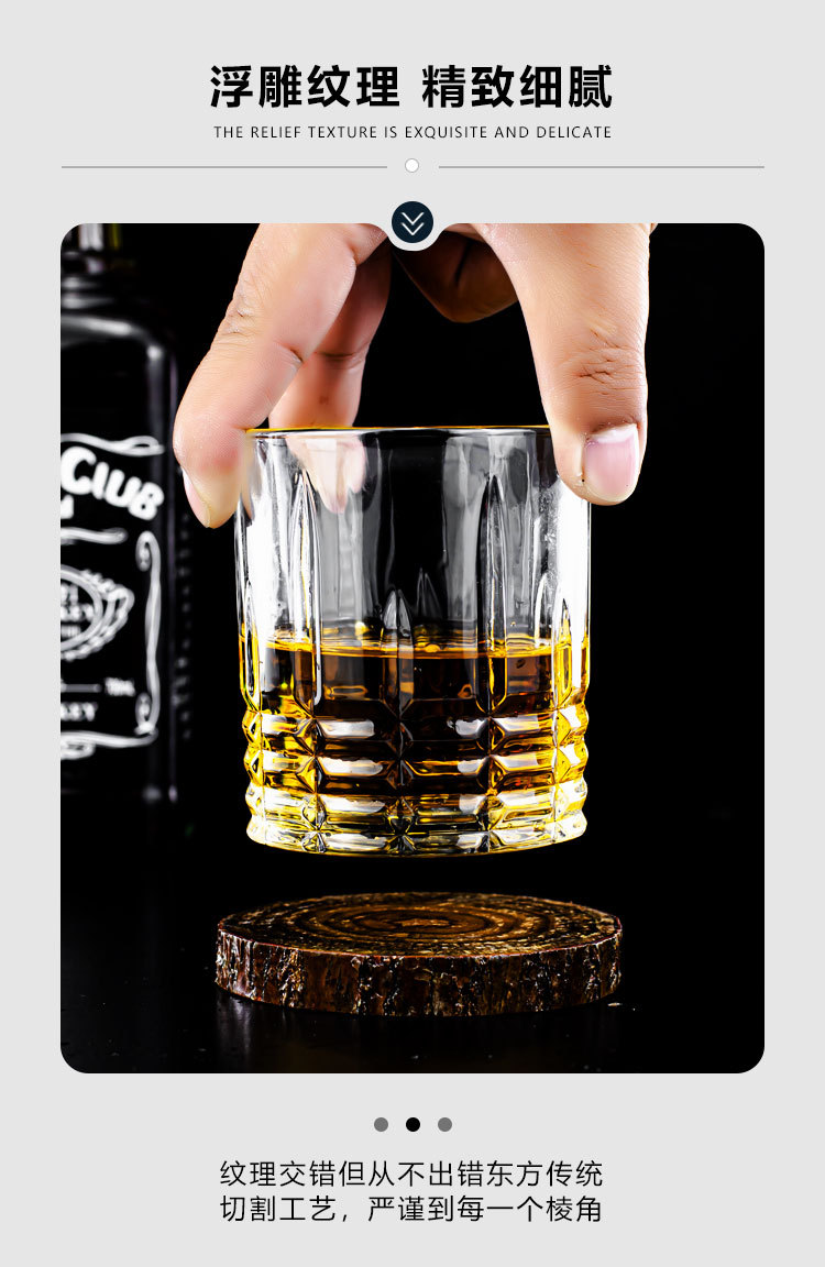 Wholesale of creative whisky wine glasses, carved glass wine glasses, high-end appearance wine glasses, light luxury red wine glasses and beer glasses pic 4