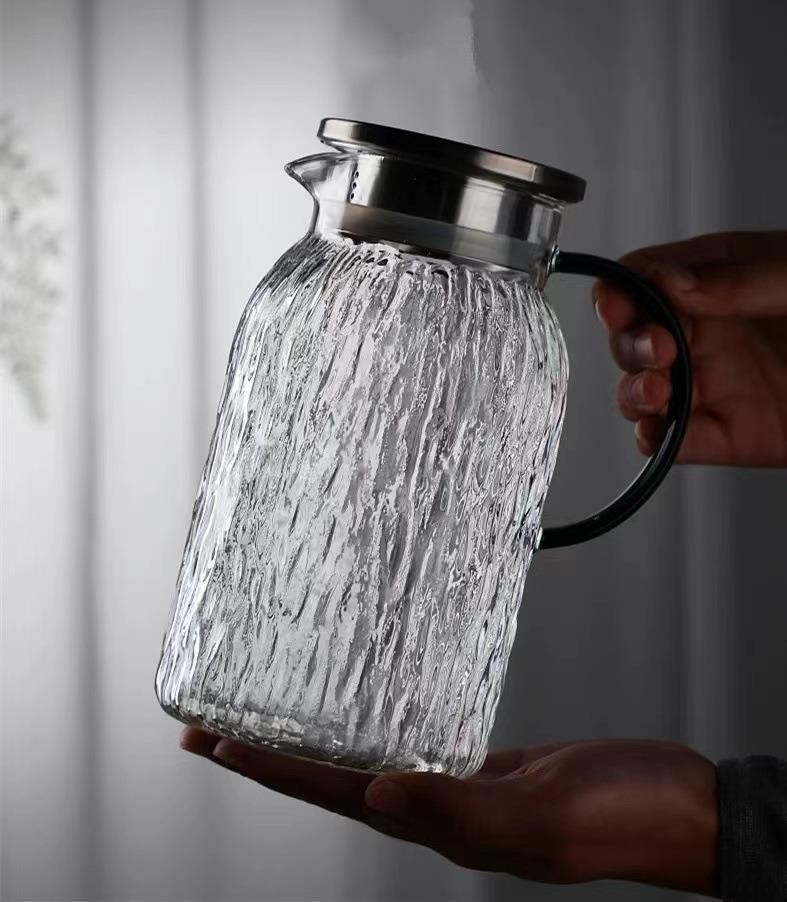 Cold water kettle, high-temperature resistant tree-patterned household cold water kettle cup, large-capacity living room glass kettle, teapot set, high appearance level pic 16