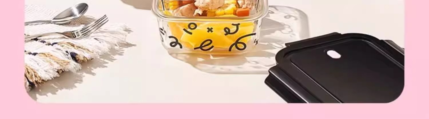 微波炉加热玻璃饭盒上班带饭云朵便当盒保鲜盒套装餐盒一件代发详情8