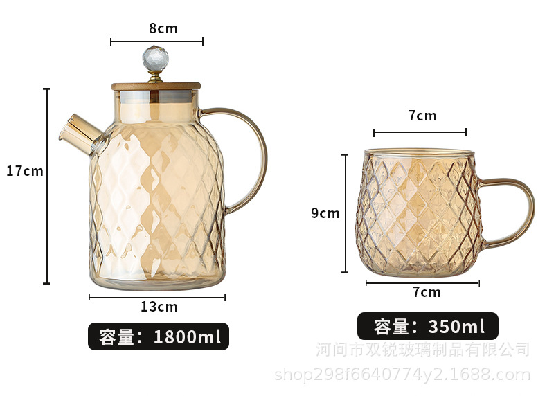 High borosilicate heat-resistant and cold-resistant water kettle, large-capacity cooling water kettle, household teapot, juice and beverage teapot, light luxury Lanling teapot pic 16
