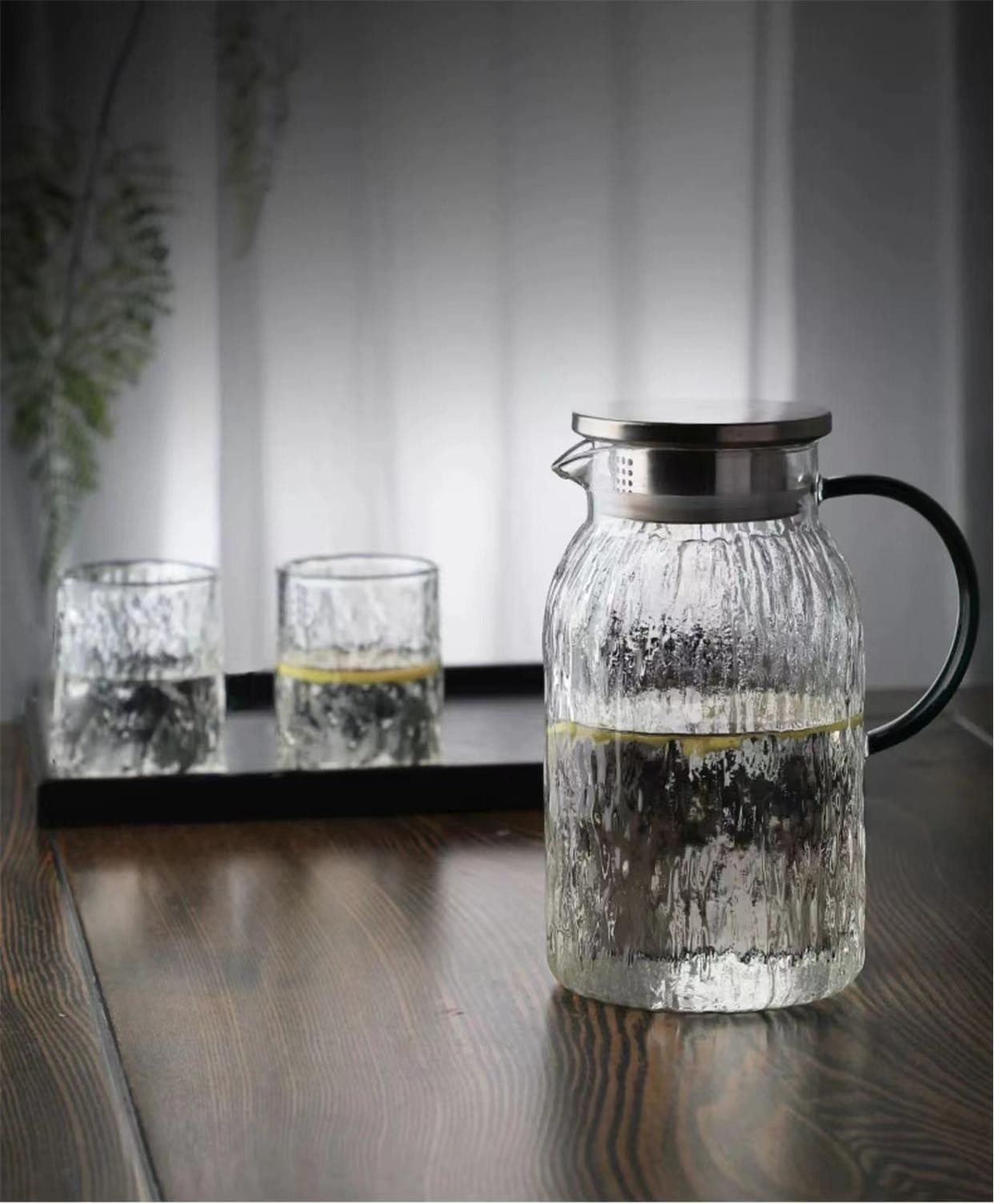 Cold water kettle, high-temperature resistant tree-patterned household cold water kettle cup, large-capacity living room glass kettle, teapot set, high appearance level pic 10