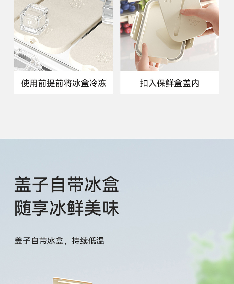 户外水果冰镇保鲜盒手提式便当盒塑料密封盒食品级家用冰箱收纳盒详情4