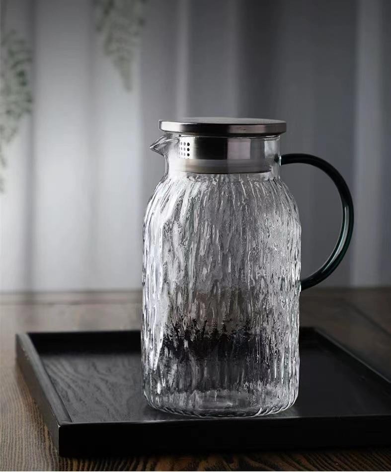 Cold water kettle, high-temperature resistant tree-patterned household cold water kettle cup, large-capacity living room glass kettle, teapot set, high appearance level pic 14