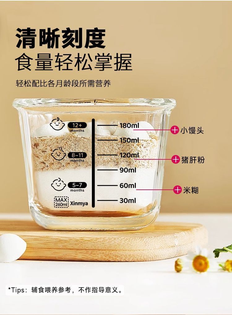 儿童辅食盒玻璃储存保鲜可蒸煮蛋羹碗宝宝专用婴儿便携分装迷你碗详情10
