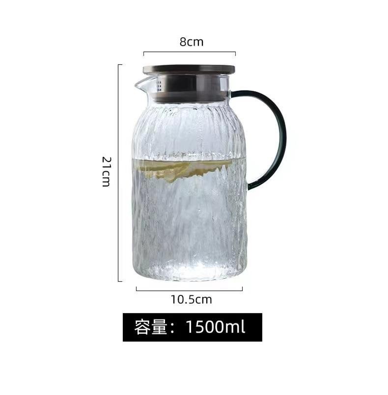 Cold water kettle, high-temperature resistant tree-patterned household cold water kettle cup, large-capacity living room glass kettle, teapot set, high appearance level pic 13