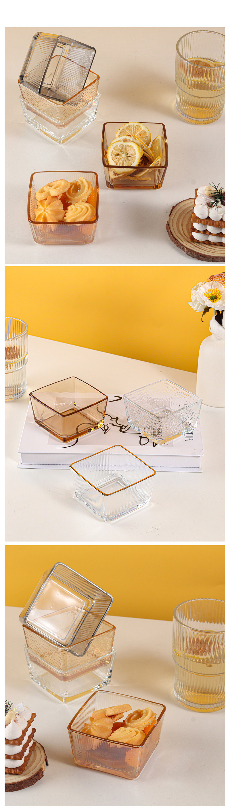 Bar compartments, snacks, living room fruit platters, home simple snacks, candies, dried fruits, glass style, high appearance level, fruit platters pic 9