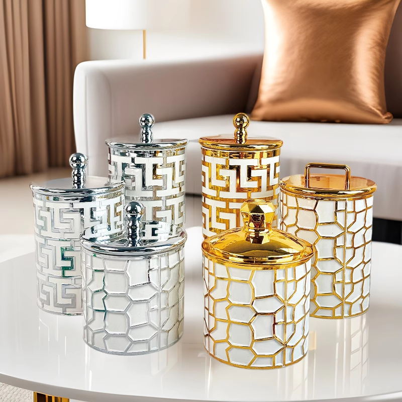 密封罐食品级塑料轻奢透明烫金糖果零食储物罐五谷杂粮跨境现货详情7