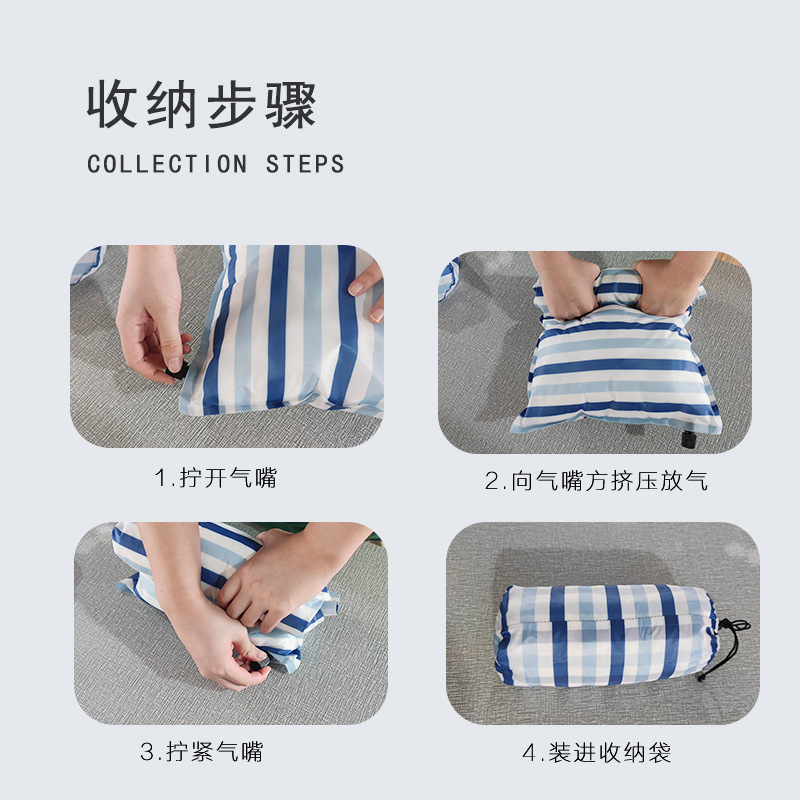 厂家源头户外自动充气海绵枕头记忆棉露营野营便携旅行抱枕沙滩枕详情6