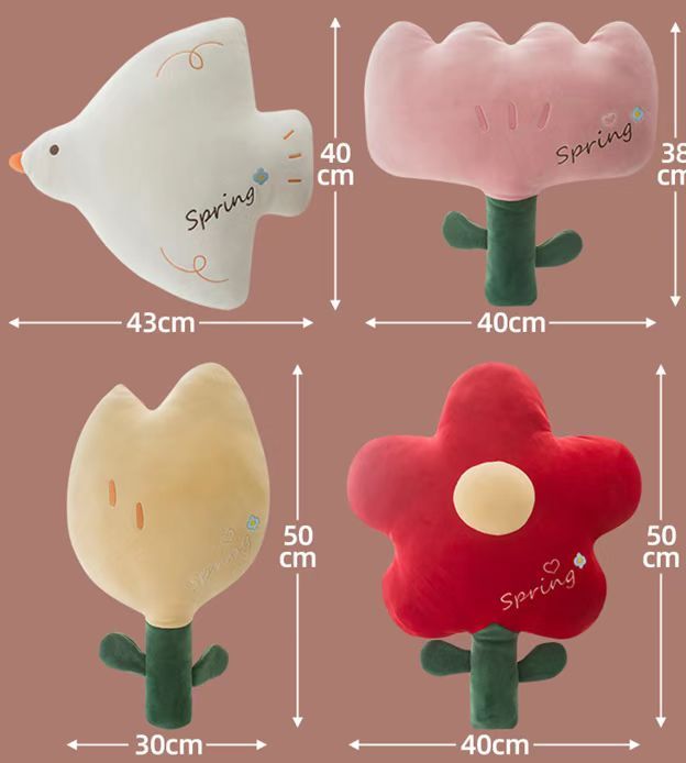 New and cute plant flower plush toys, home and office sofa cushions, backrest nap pillows, Duoxi series tulips and sunflowers pic 7