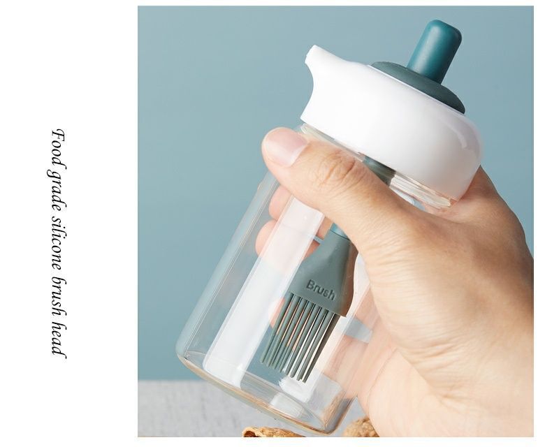 Silicone rubber oil bottle with brush, kitchen pancake oil brush, household high-temperature resistant oil bottle, food-grade oil bottle wholesale pic 25