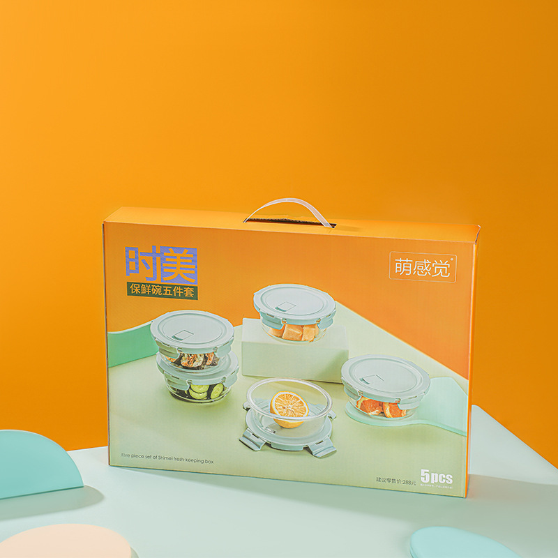 Thickened glass lunch boxes for fresh-keeping bowls, microwave-safe round fresh-keeping bowls, student lunch boxes, household fresh-keeping boxes wholesale pic 6