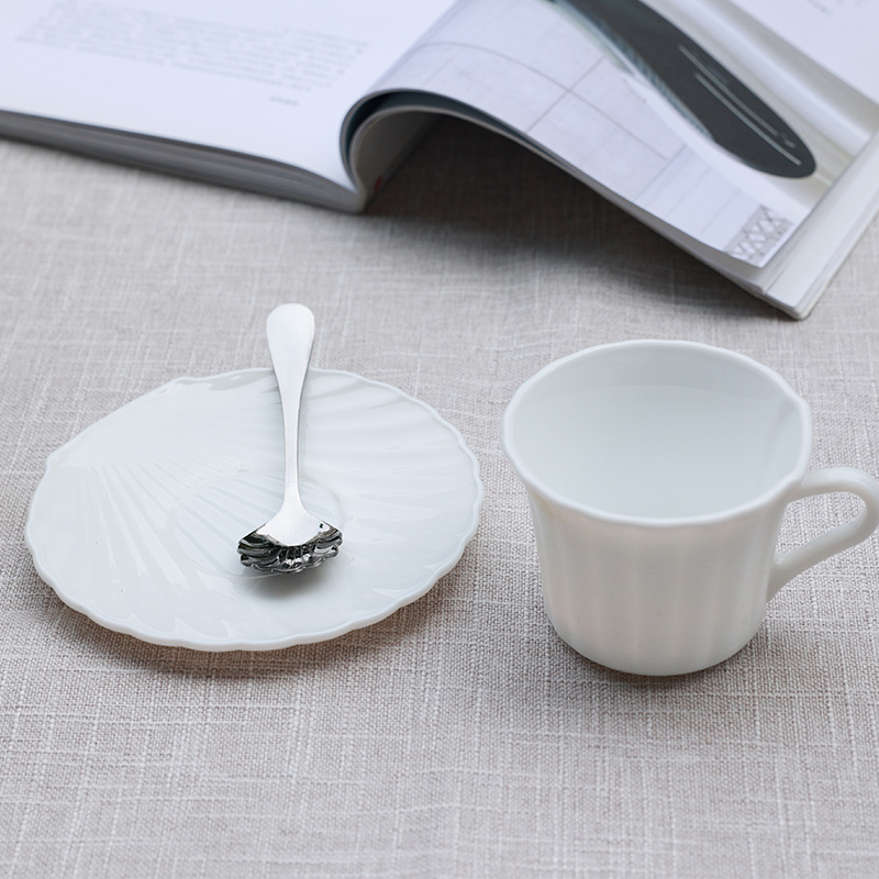 OPAL GLASSWARE White jade porcelain tempered glass cup Shell cup tea set pic 6