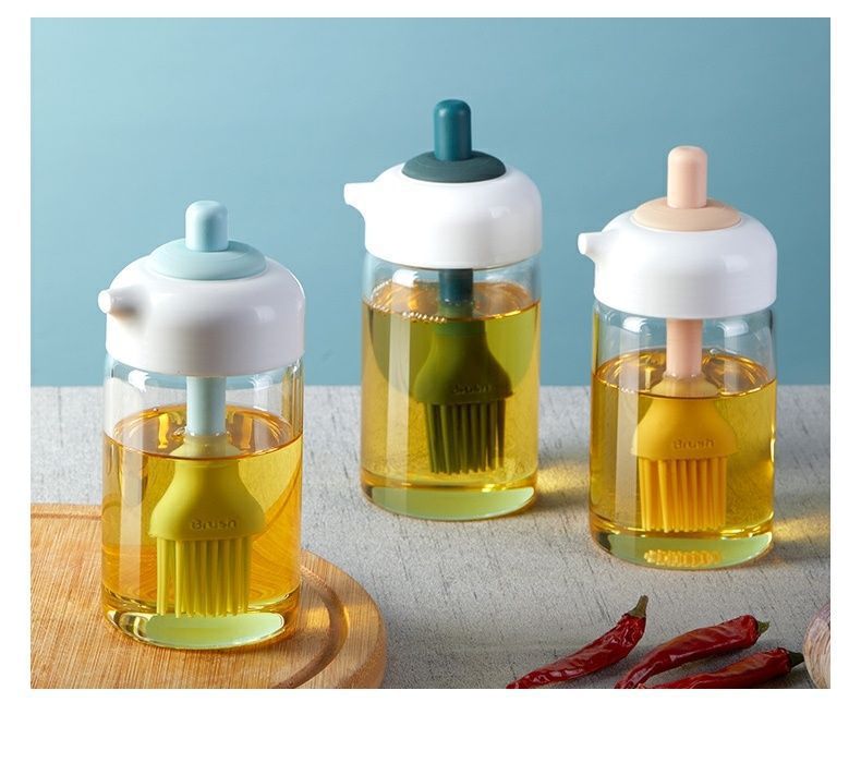 Silicone rubber oil bottle with brush, kitchen pancake oil brush, household high-temperature resistant oil bottle, food-grade oil bottle wholesale pic 26