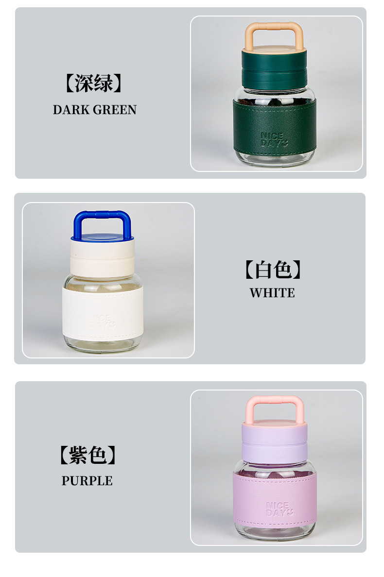 Glass cup gift Internet celebrity Chubby cup, milk shake cup, handle glass water cup, cross-border gift cup, coffee cup, creative design wholesale pic 5