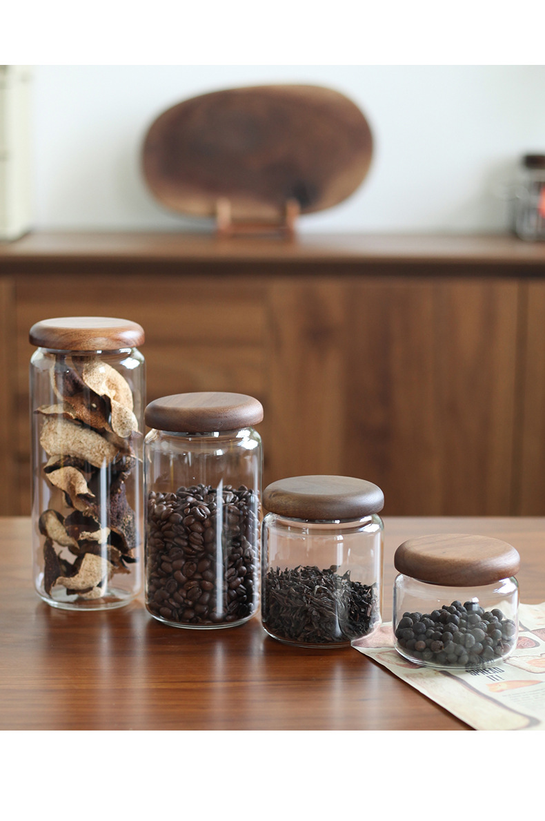 Small mini storage jars, round tea and dried tangerine peel jars, coffee powder and coarse grain glass sealed storage bottles wholesale pic 10