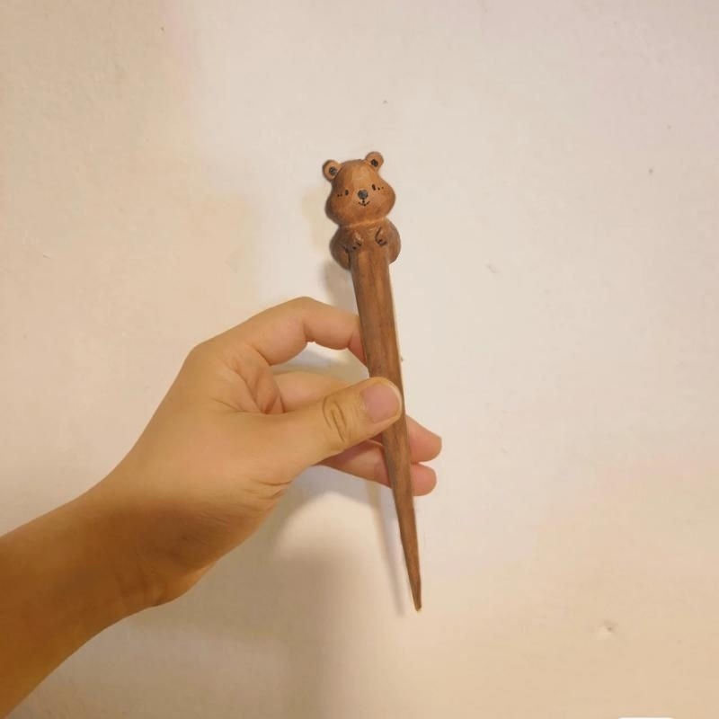 新中式新款发饰个性手工小众设计感生日礼物发钗可爱心小兔发簪详情5