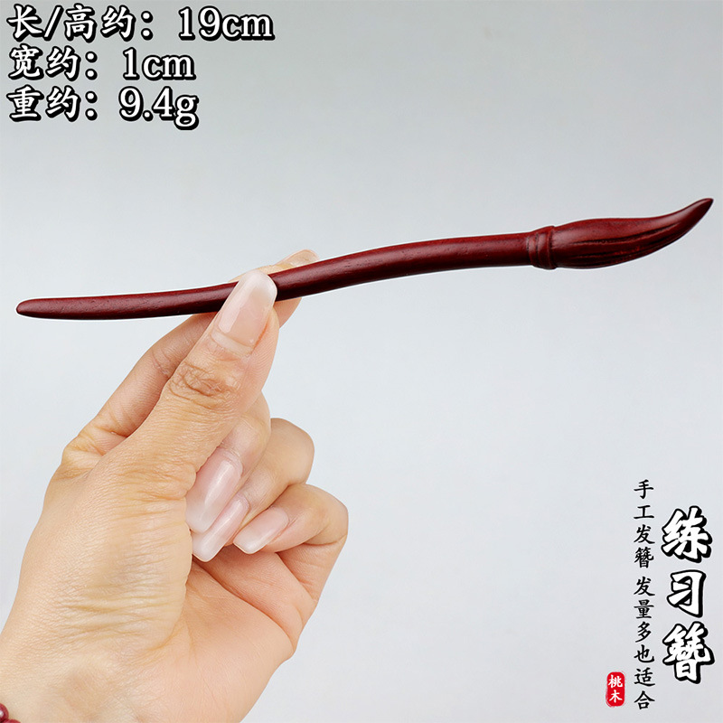 New Chinese-style sandalwood hairpin with a sense of high-end Chinese style and poetic brush wood hairpin pic 10