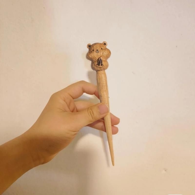 新中式新款发饰个性手工小众设计感生日礼物发钗可爱心小兔发簪详情6